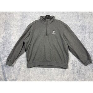 Ping Mens Large Gray Pullover Colbert Hills Golf Quarter Zip Fleece Sweatshirt